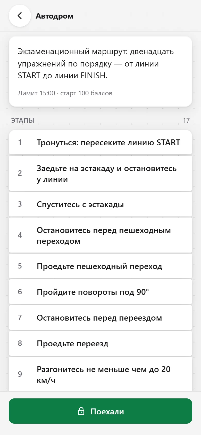 Брифинг автодрома: маршрут, время и стартовые баллы